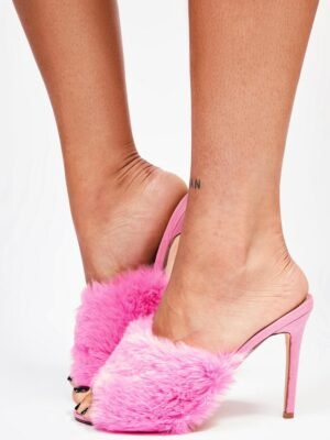 Pink Shellie Fluffy Heels