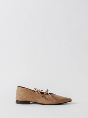 THE AMIE BEIGE POINTY BALLET FLATS