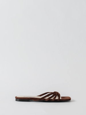 THE JENNIE FLAT CHOCOLATE SUEDE
