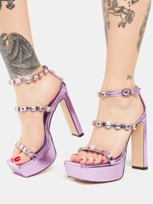 Purple Amara Platform Heels