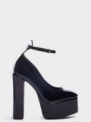 Black Luciana Patent Platform Heels
