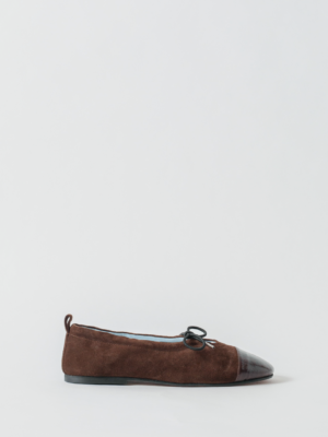 THE SOPHIE BROWN SUEDE BLUE LINING BALLET FLATS