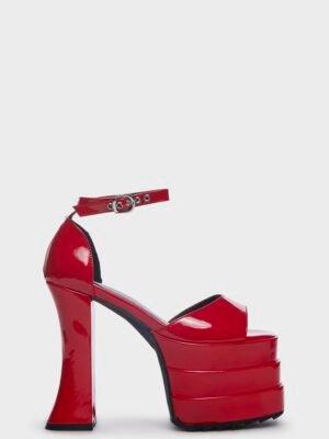 Red Strike Again Chunky Platform Sandals