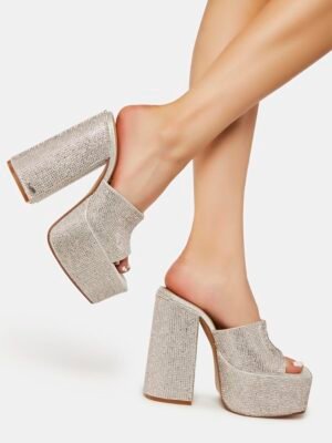 Tryx Rhinestone Platform Heels