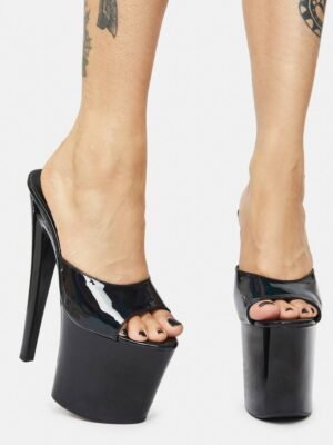 Sasha Black Hologram Platform Heels