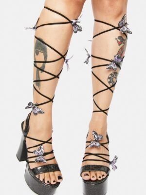 Night Sparkle Pixie Queen Lace-Up Heels