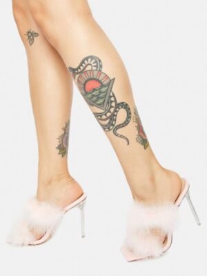 Pink Pixie Faux Fur Heels