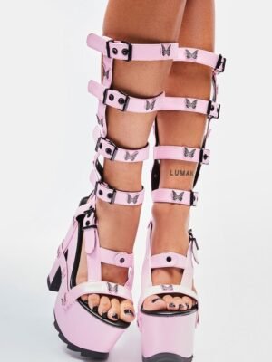 Pink Nightcall Hi Butterfly Platform Heels