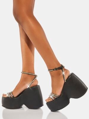 Black Ramsey Platform Heels