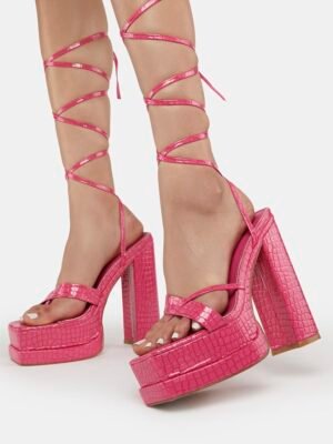 Pink Alanna Platform Heels