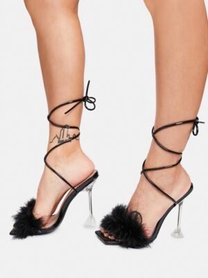 Black Warwick Feather Heels