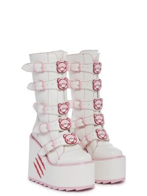 Dune Gloomy Platform Boots - White