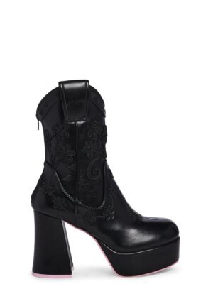 Follow The Sunset Cowboy Boots - Black