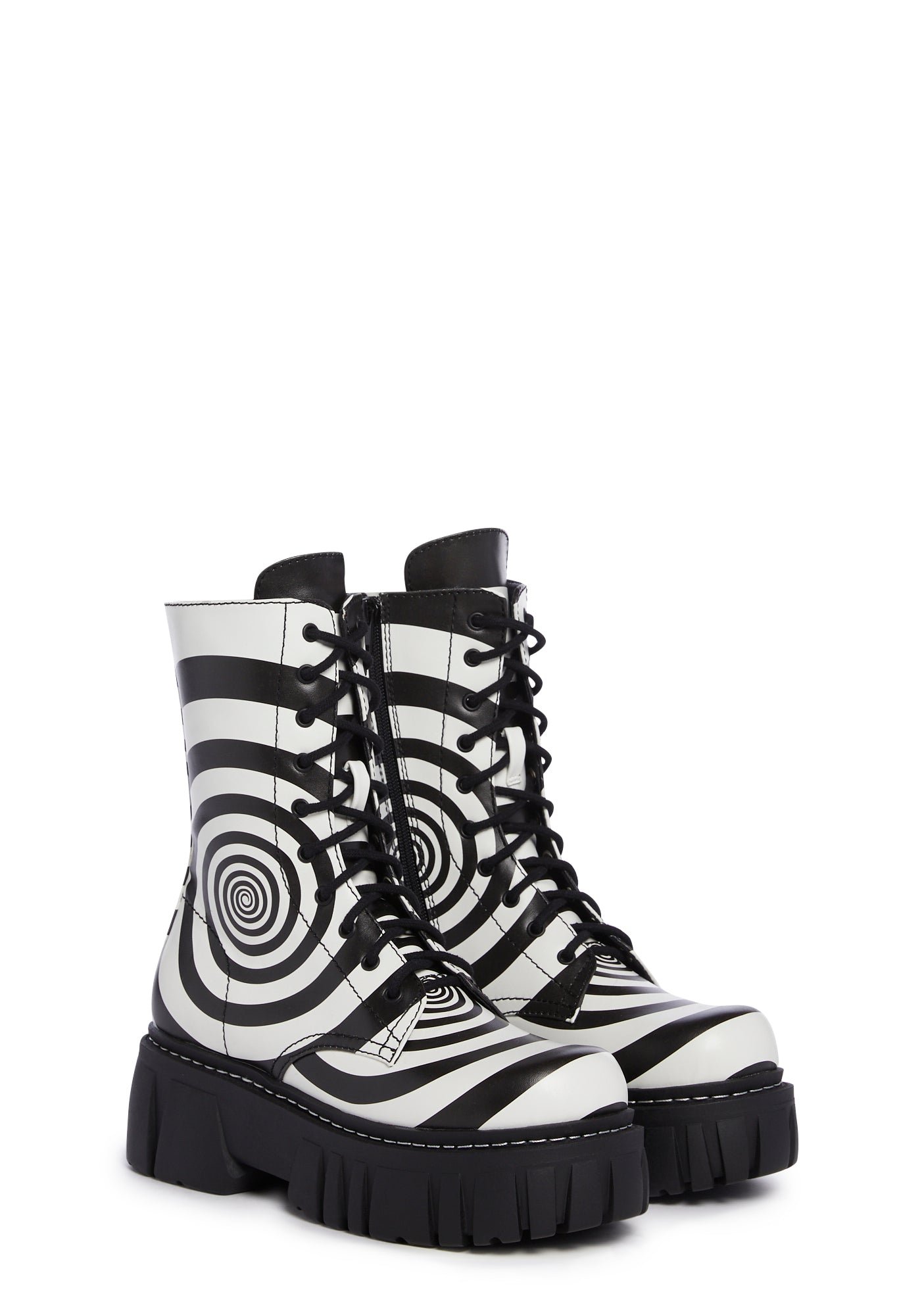 How Sweet It Is Combat Boots - Black/White - Image 3