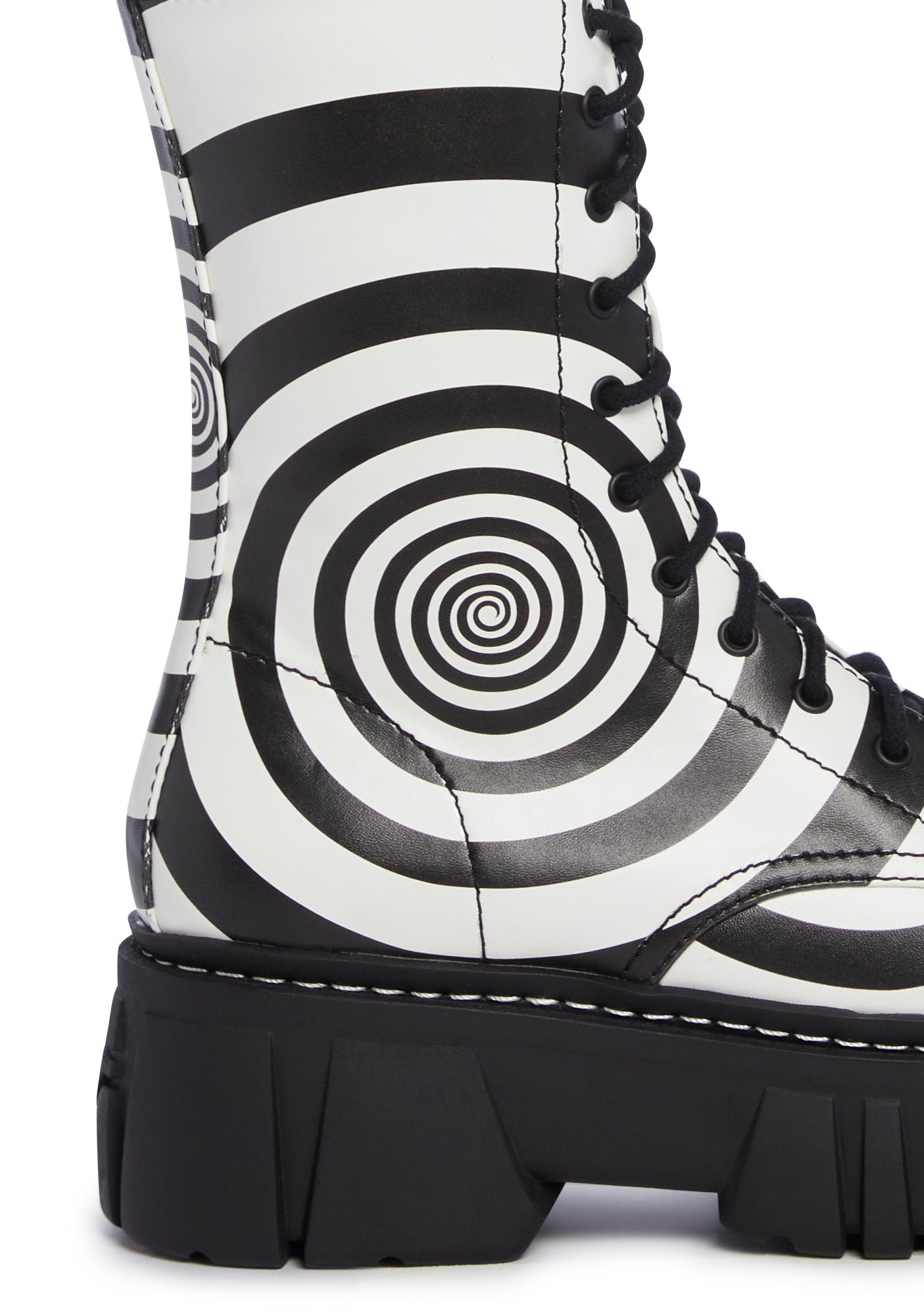 How Sweet It Is Combat Boots - Black/White - Image 2