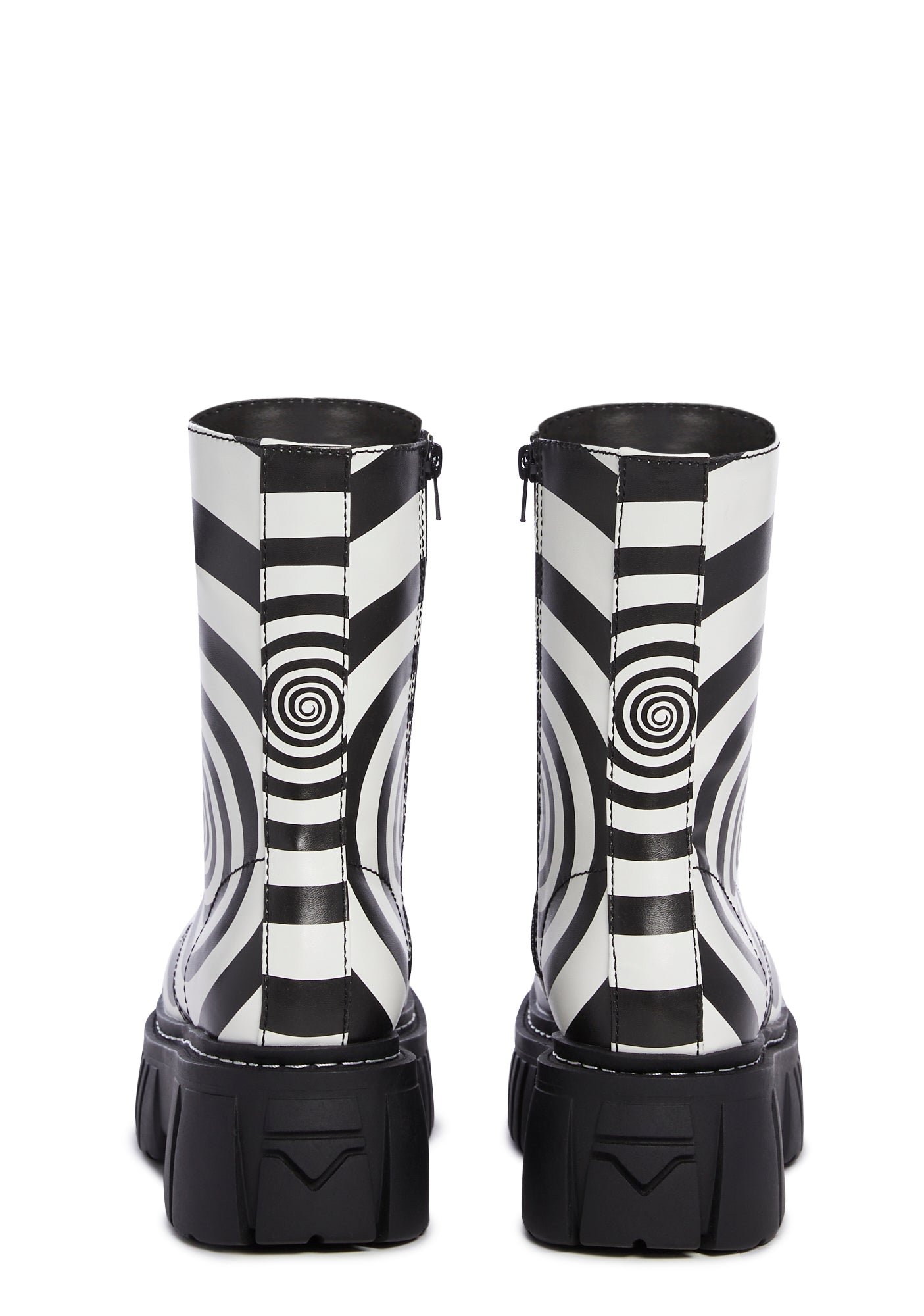 How Sweet It Is Combat Boots - Black/White - Image 4