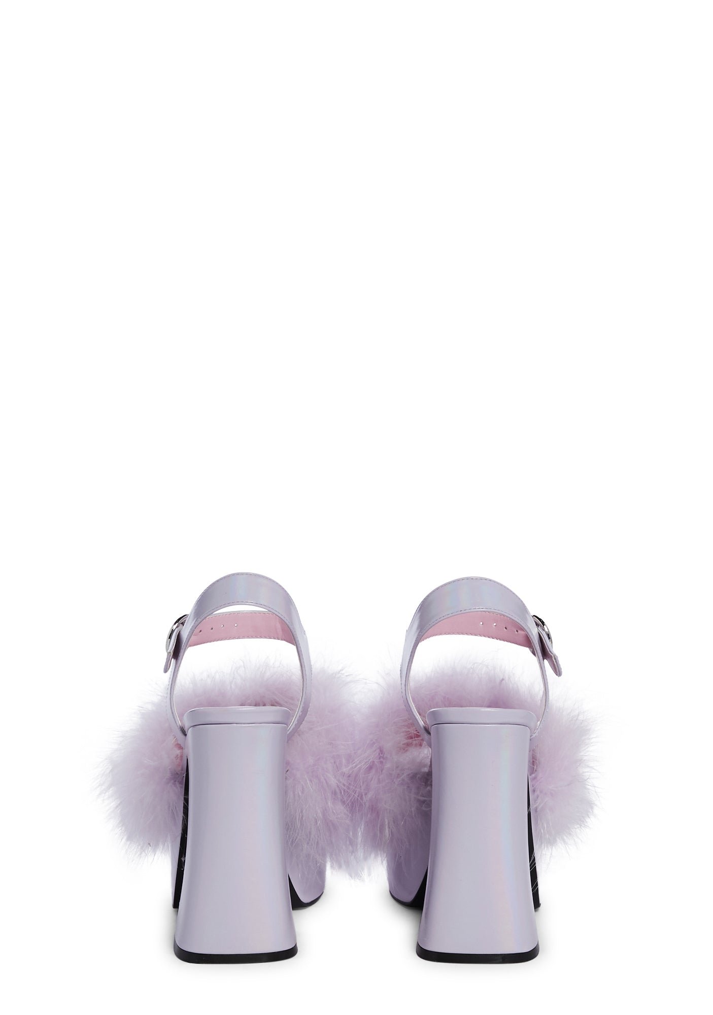 Blushin' N' Crushin' Marabou Heels - Lavender - Image 4