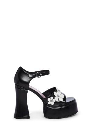 Power Play Peep Toe Heels - Black