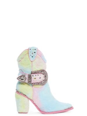 Sharp Sheriff Shine Cowboy Boots - Faux Fur