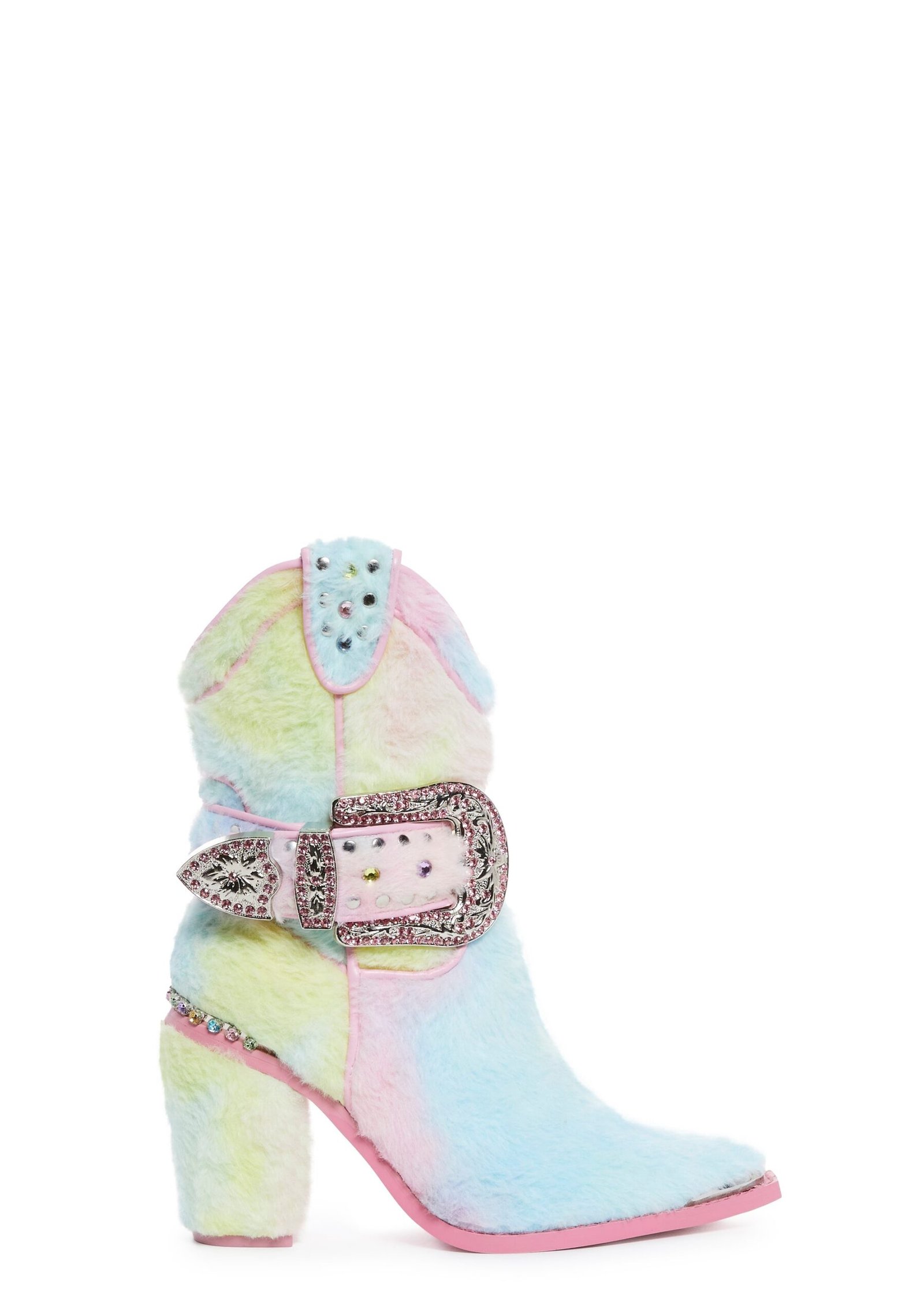 Sharp Sheriff Shine Cowboy Boots - Faux Fur