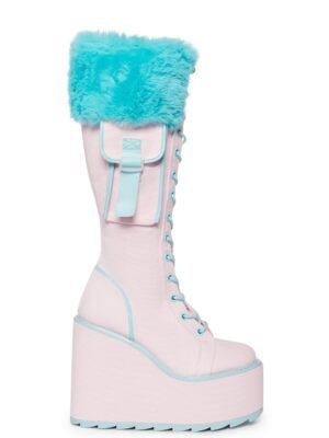 Detention Platform Boots - Blue Fur