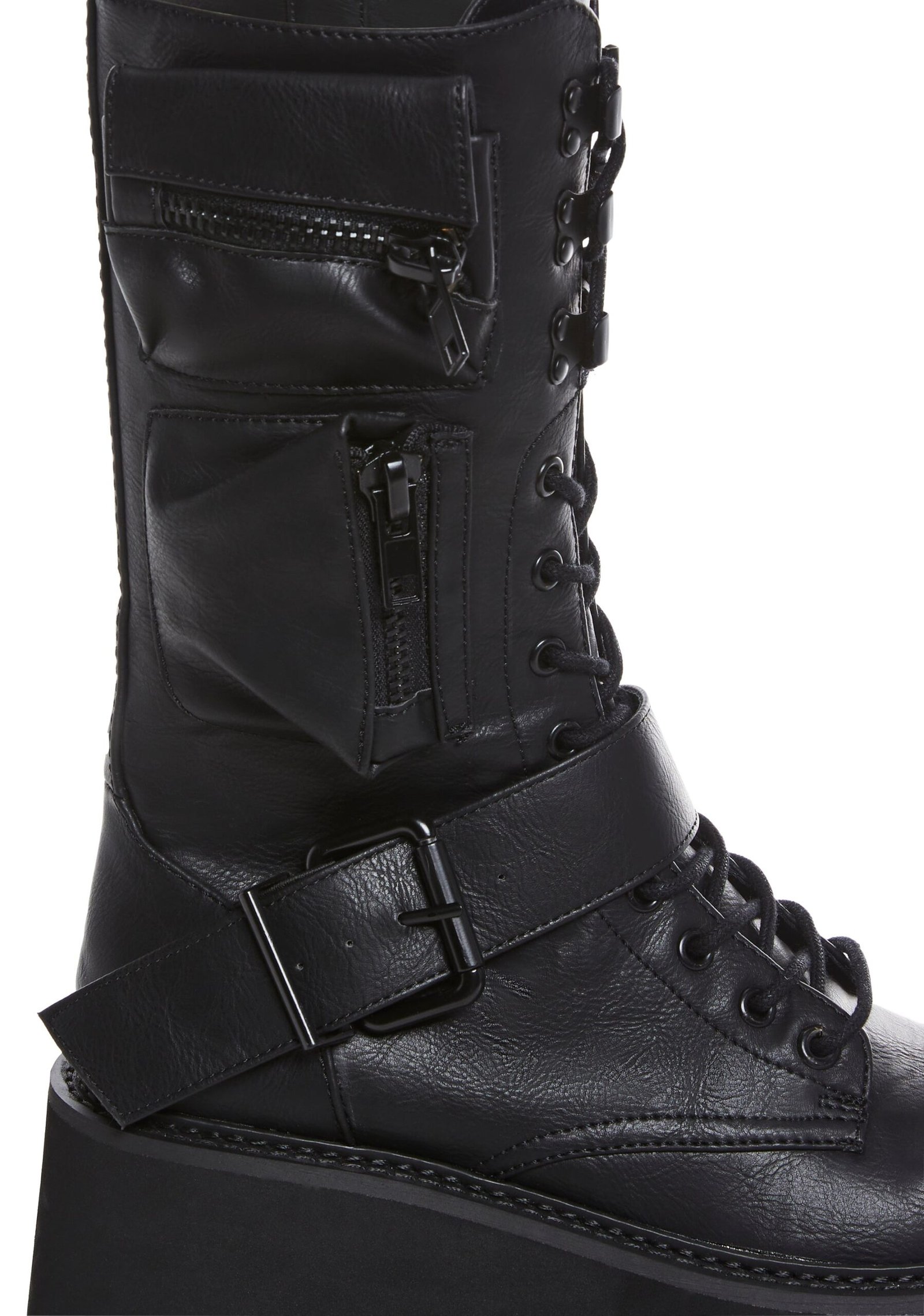 Obsidian Platform Zip-Up Boots - Black - Image 2