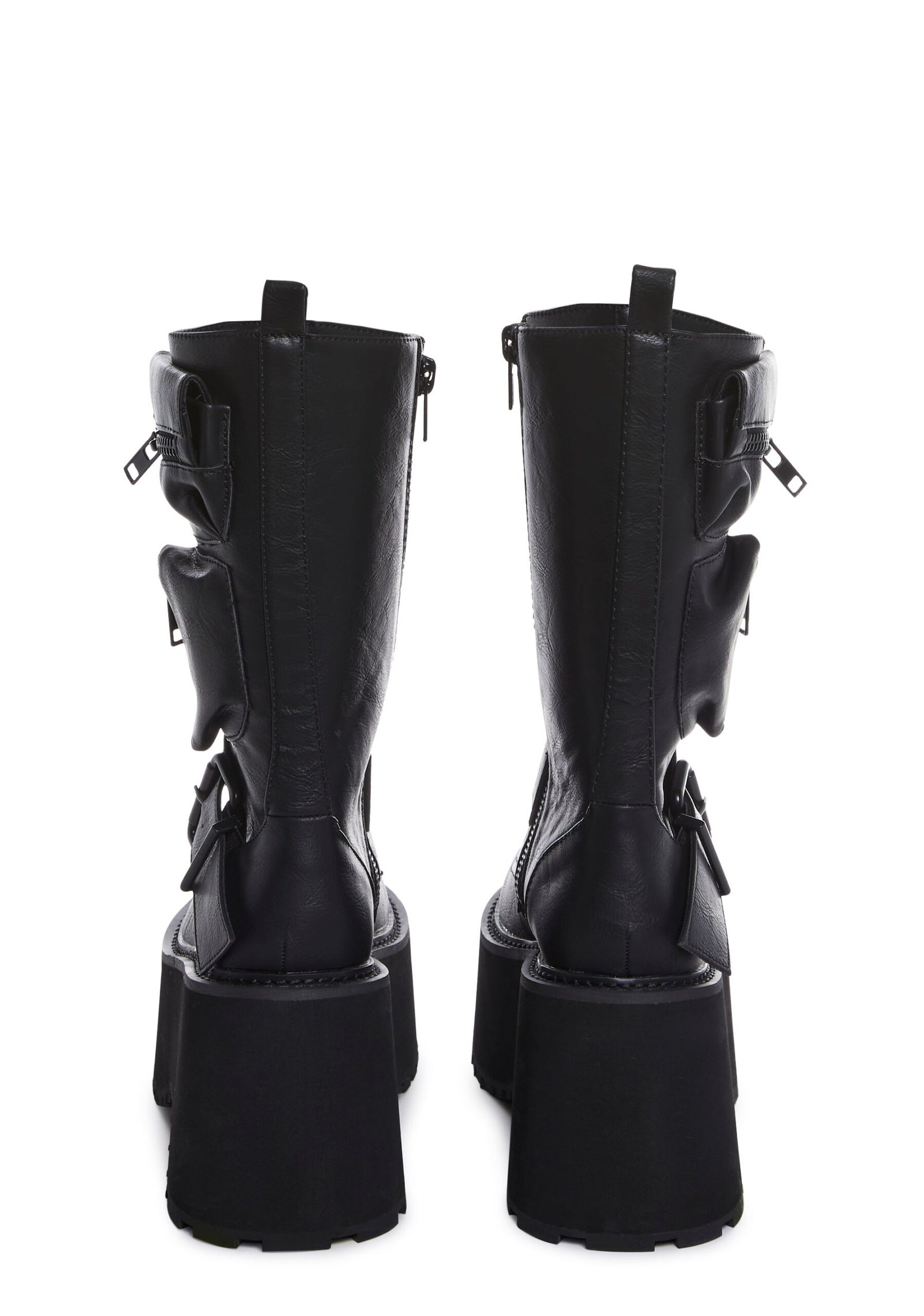 Obsidian Platform Zip-Up Boots - Black - Image 3