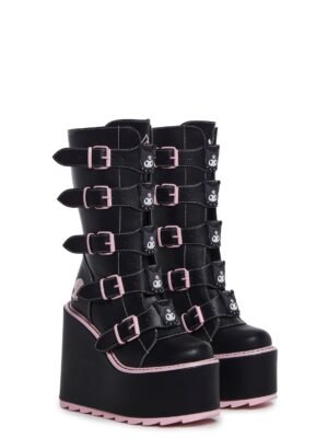 X Sanrio Dune Platform Boots - Kuromi