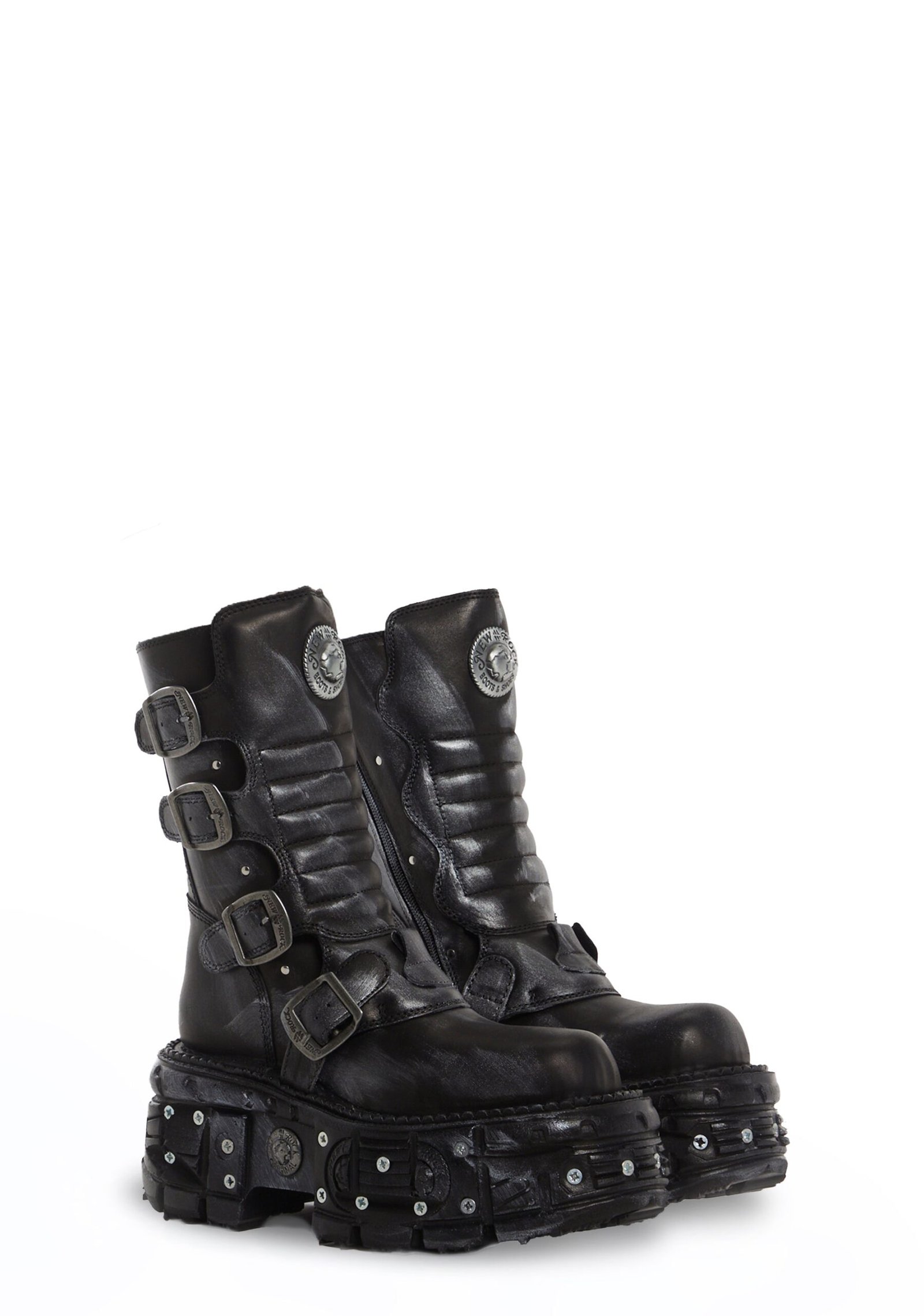 M-373SC-C1 Leather Platform Boots - Image 3