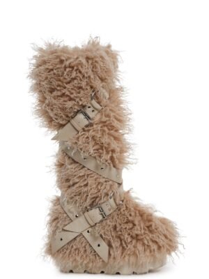 Wild Instincts Faux Fur Boots - Sand