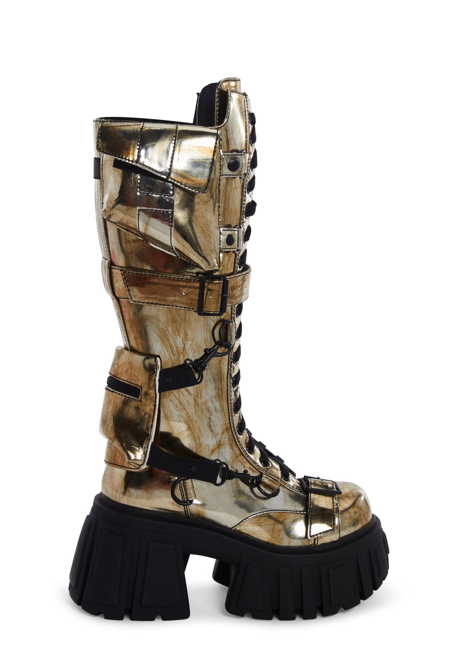 Utopia Elements Knee High Boots - Silver