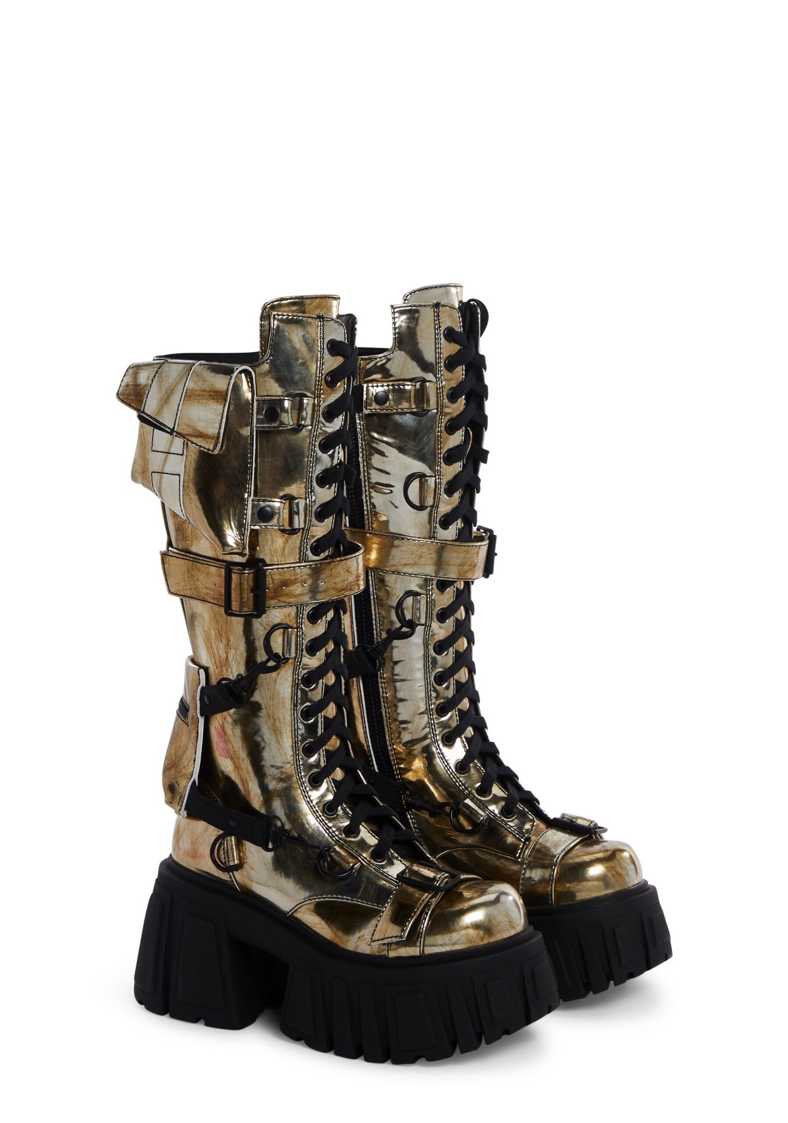 Utopia Elements Knee High Boots - Silver - Image 3