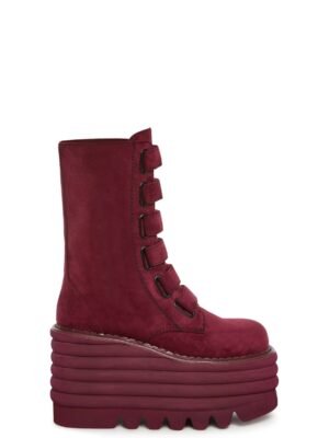 Meant To Be Platform Boots - Dark Red