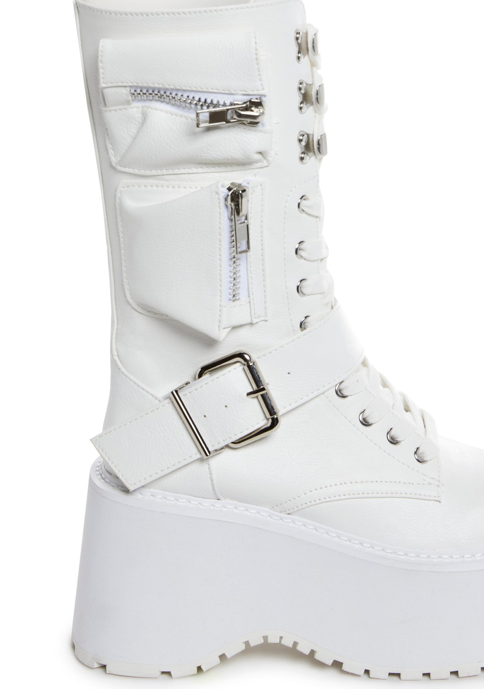 Obsidian Platform Zip-Up Boots - White - Image 2