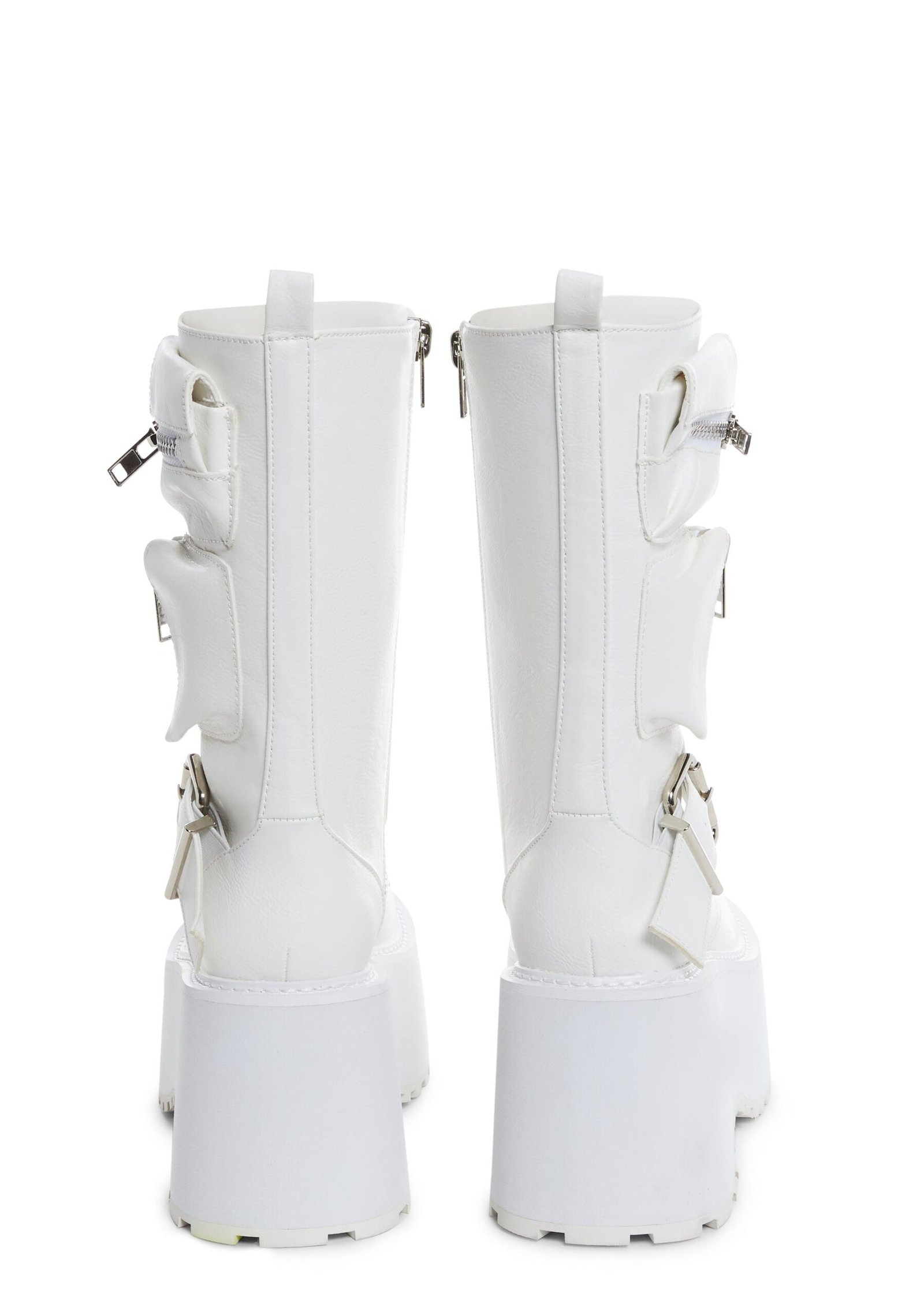 Obsidian Platform Zip-Up Boots - White - Image 4