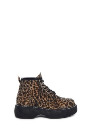 Edgy Anarchy Ankle Booties - Leopard