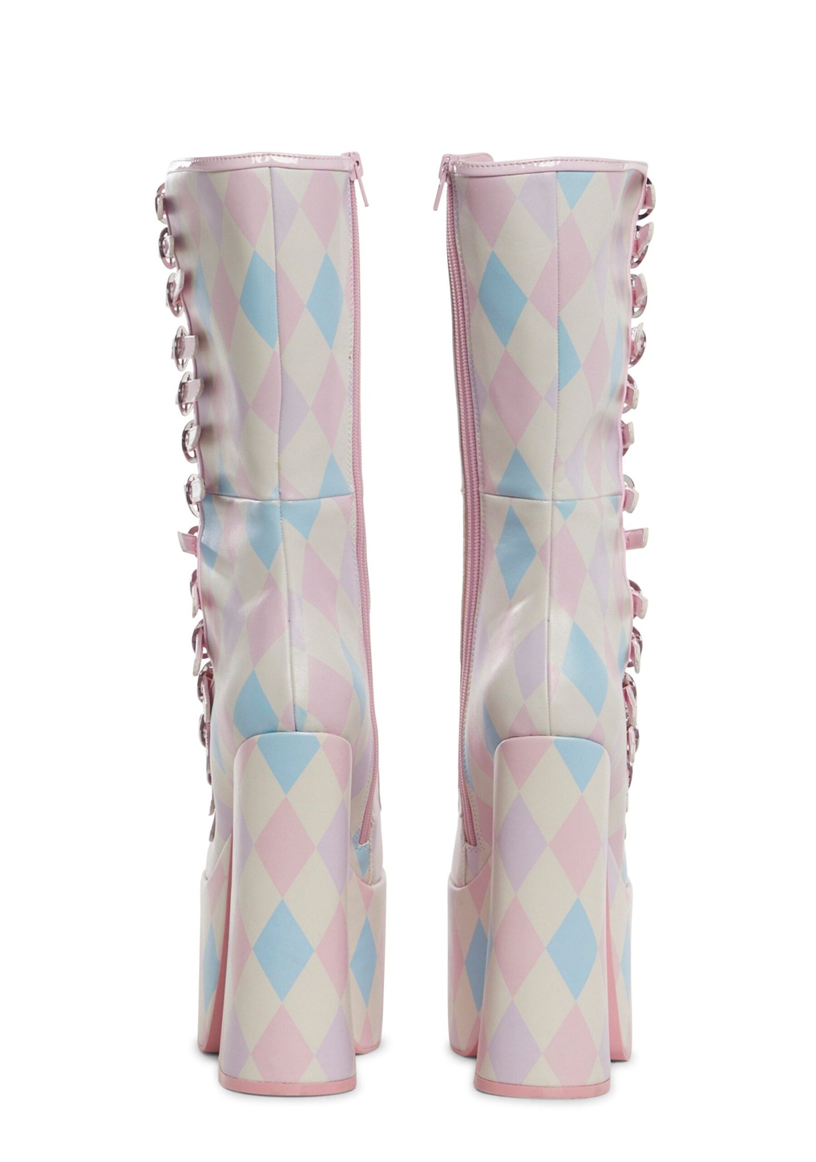 Hardcore Dazzle Platform Boots - Harlequin Fantasy - Image 4