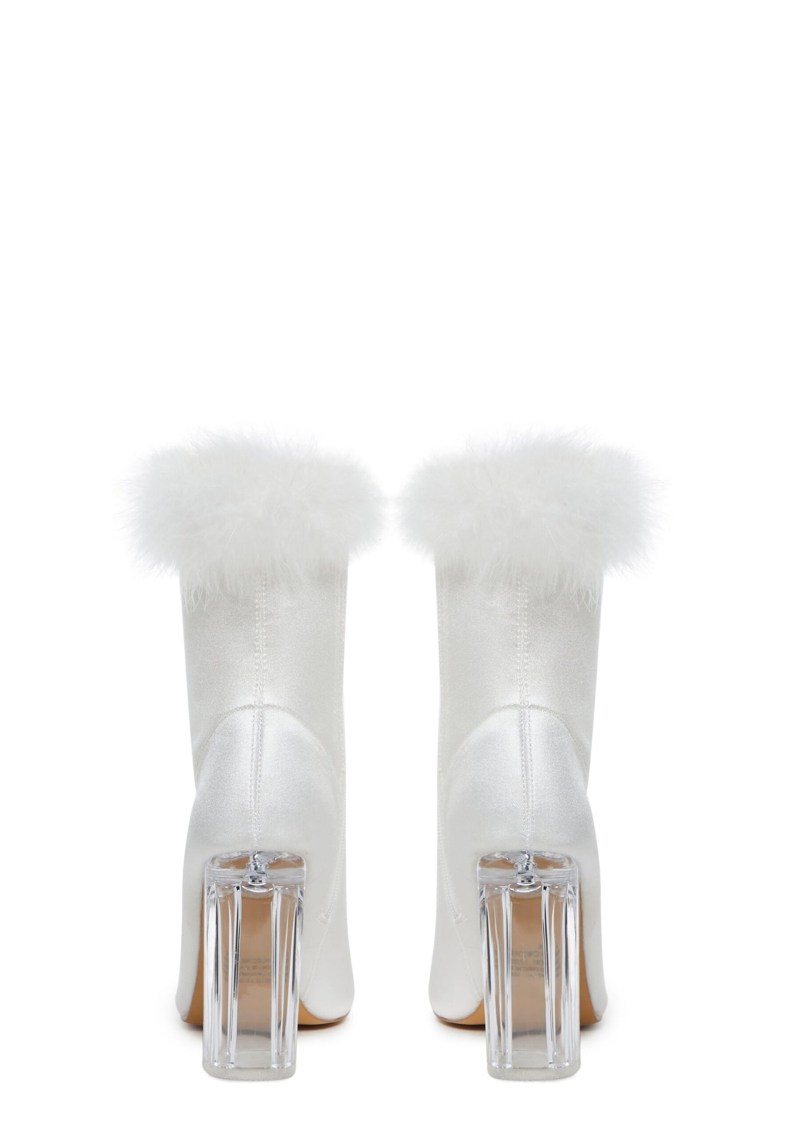 Luv Me Or Hate Me Marabou Boots - White - Image 4