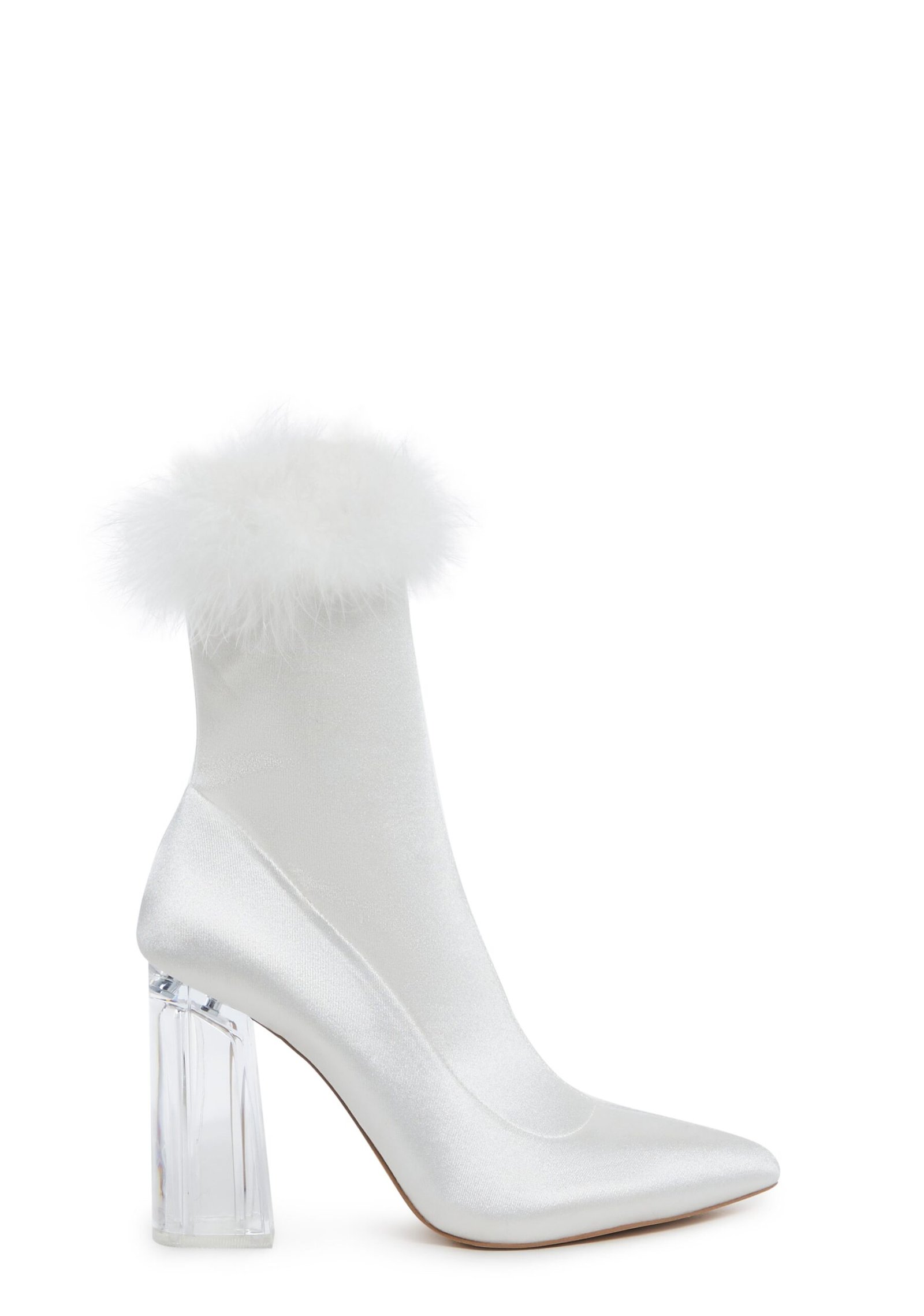 Luv Me Or Hate Me Marabou Boots - White