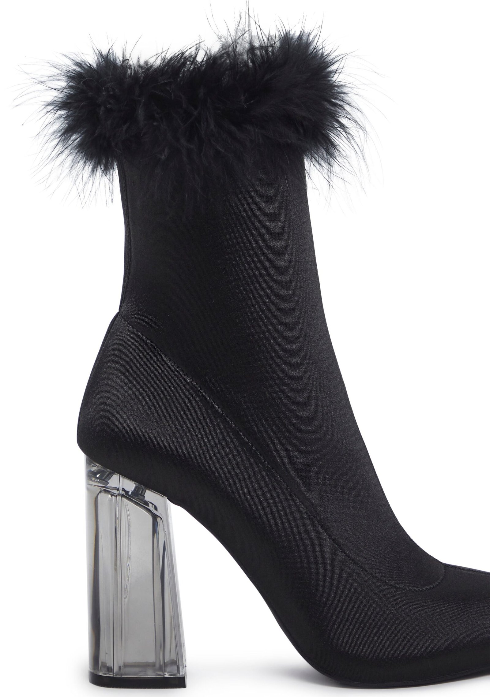 Luv Me Or Hate Me Marabou Boots - Black - Image 2