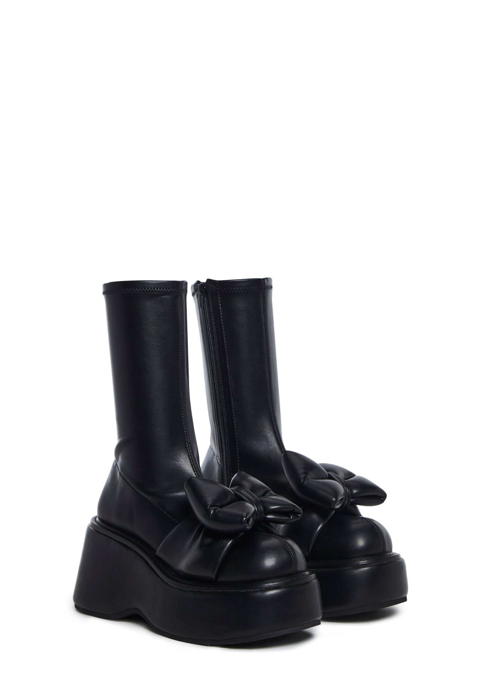 Make It Mine Bow Booties - Black