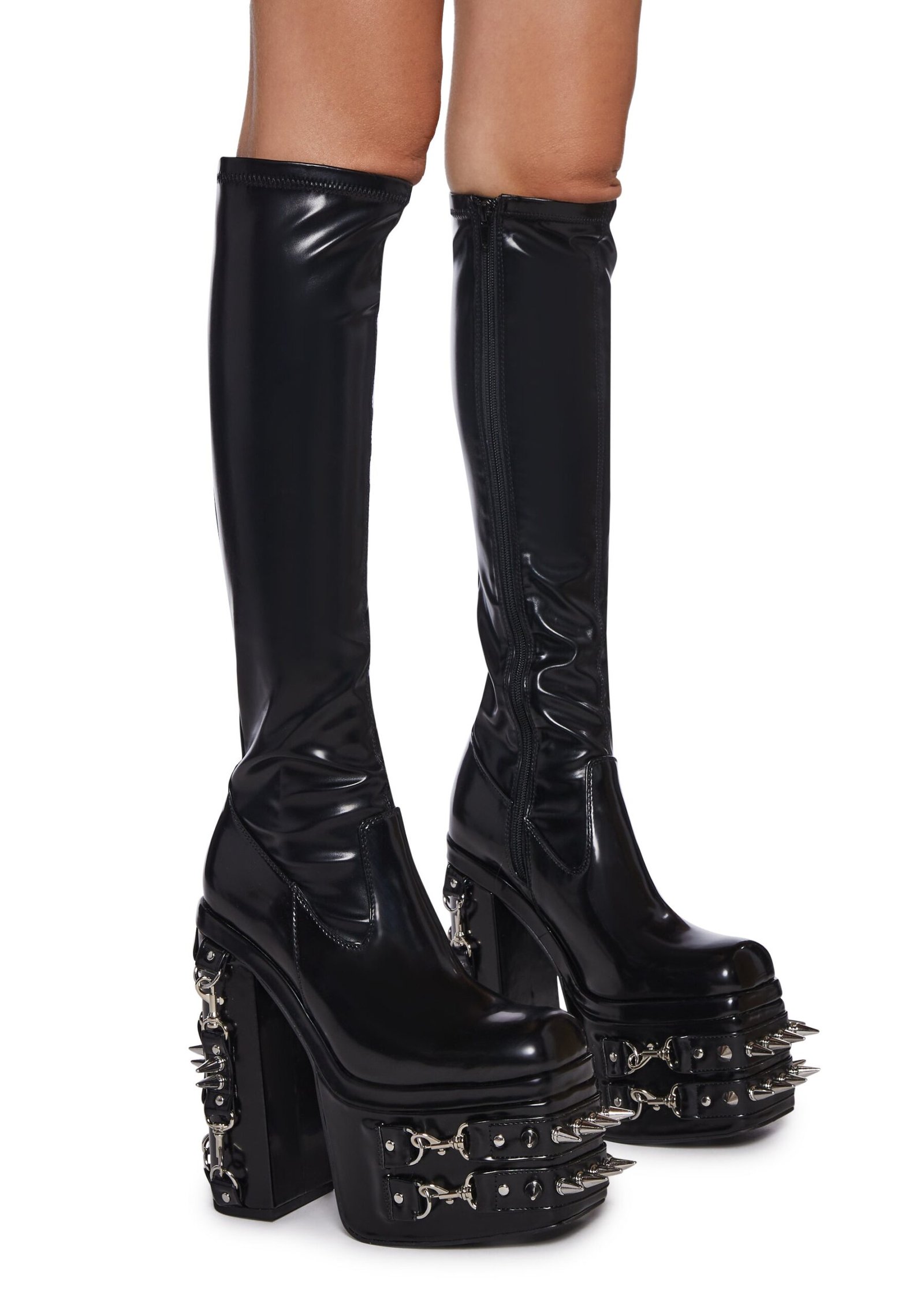 Total Bondage Stretch Spiked Platform Boots - Image 3