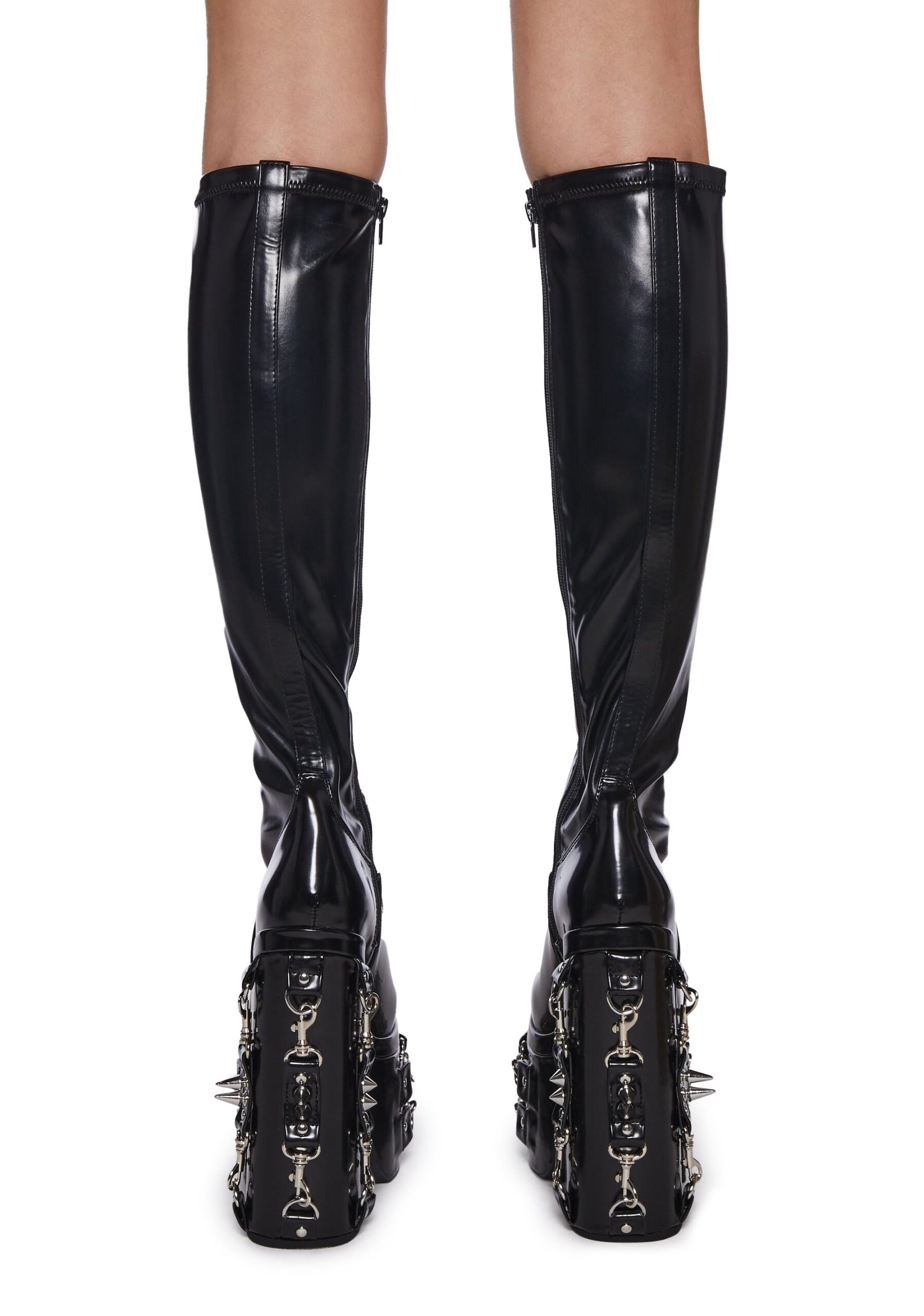 Total Bondage Stretch Spiked Platform Boots - Image 4