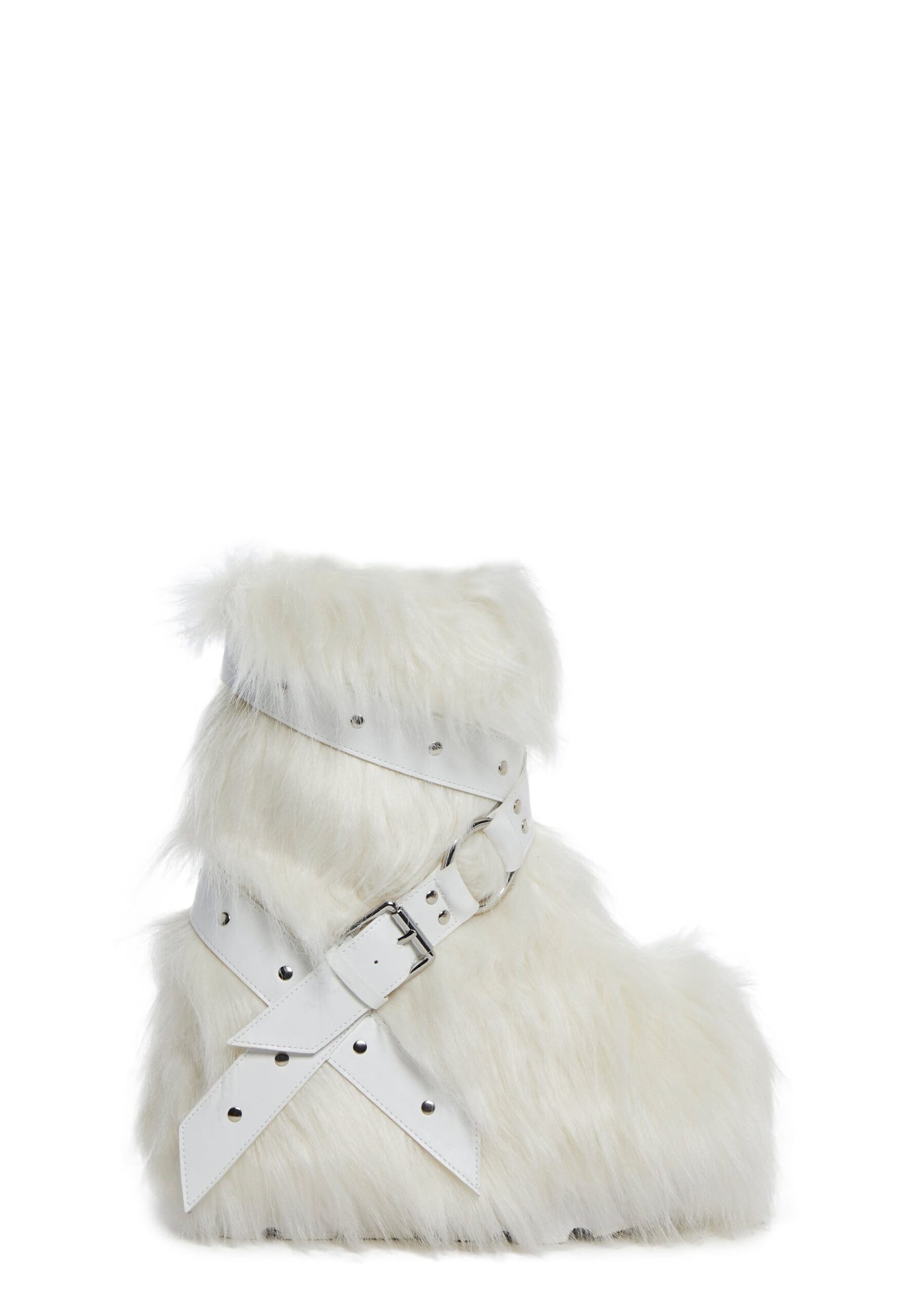 Low Wild Instincts Faux Fur Combats Boots - White