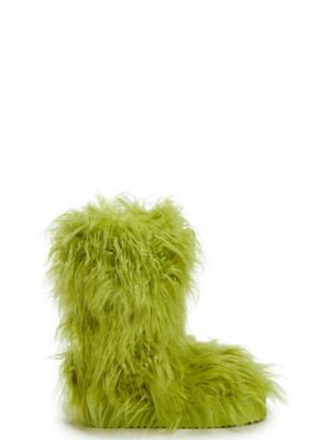 Night Lurker Fuzzy Slipper Boots - Green