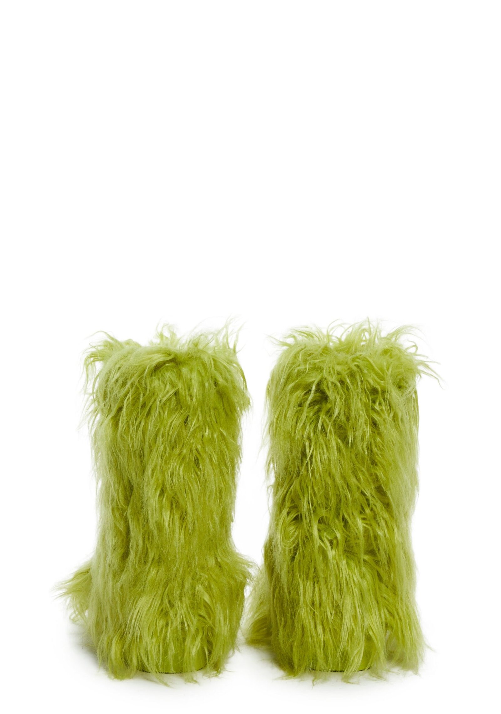 Night Lurker Fuzzy Slipper Boots - Green - Image 4