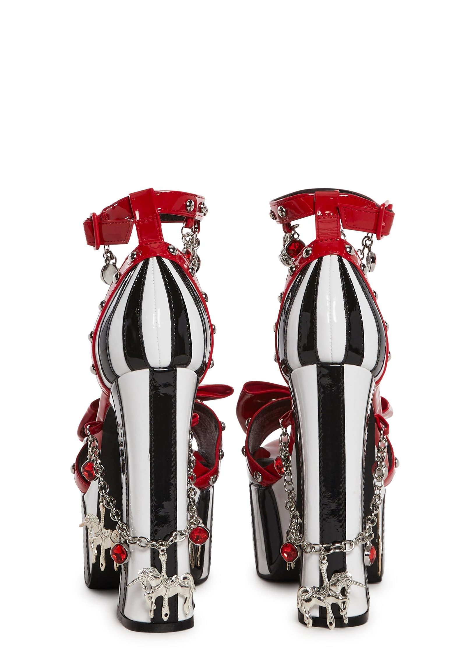 Painted Ponies Platform Heels - Black/Red - Image 4