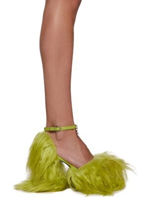 Your Pet Fuzzy Faux Fur Platform Heels