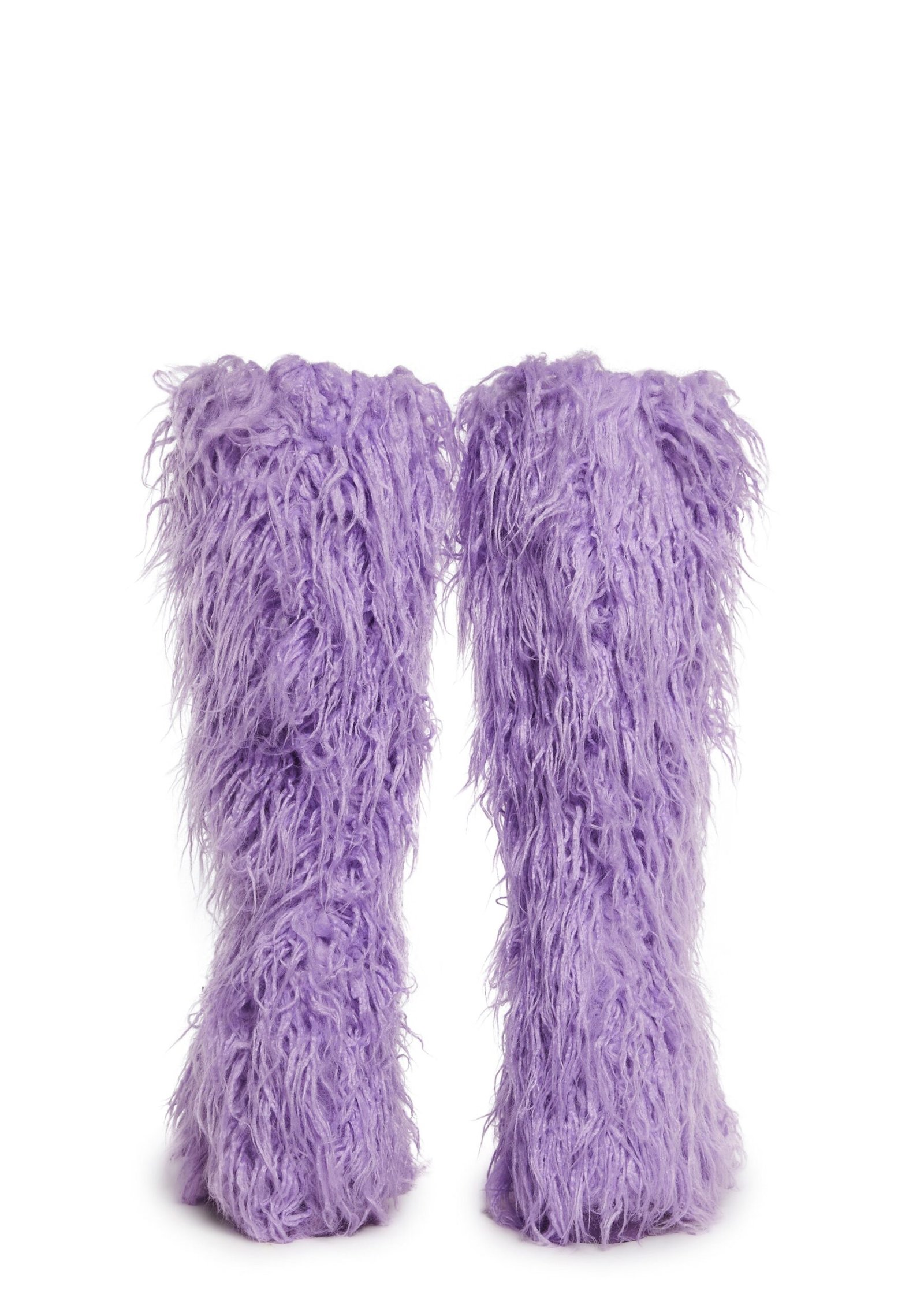 Liquid Rhythm Faux Fur Boots - Purple - Image 4