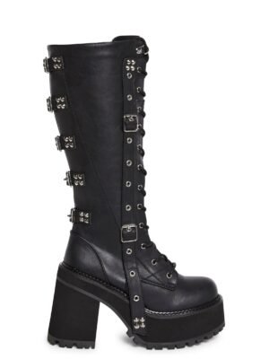 Assault-218 Platform Knee High Boots